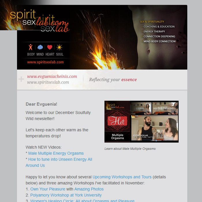 Spirit Sex Lab December Newsletter